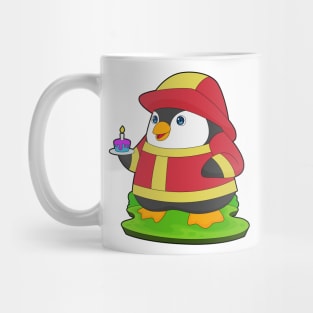 Penguin Firefighter Birthday Fire department Mug